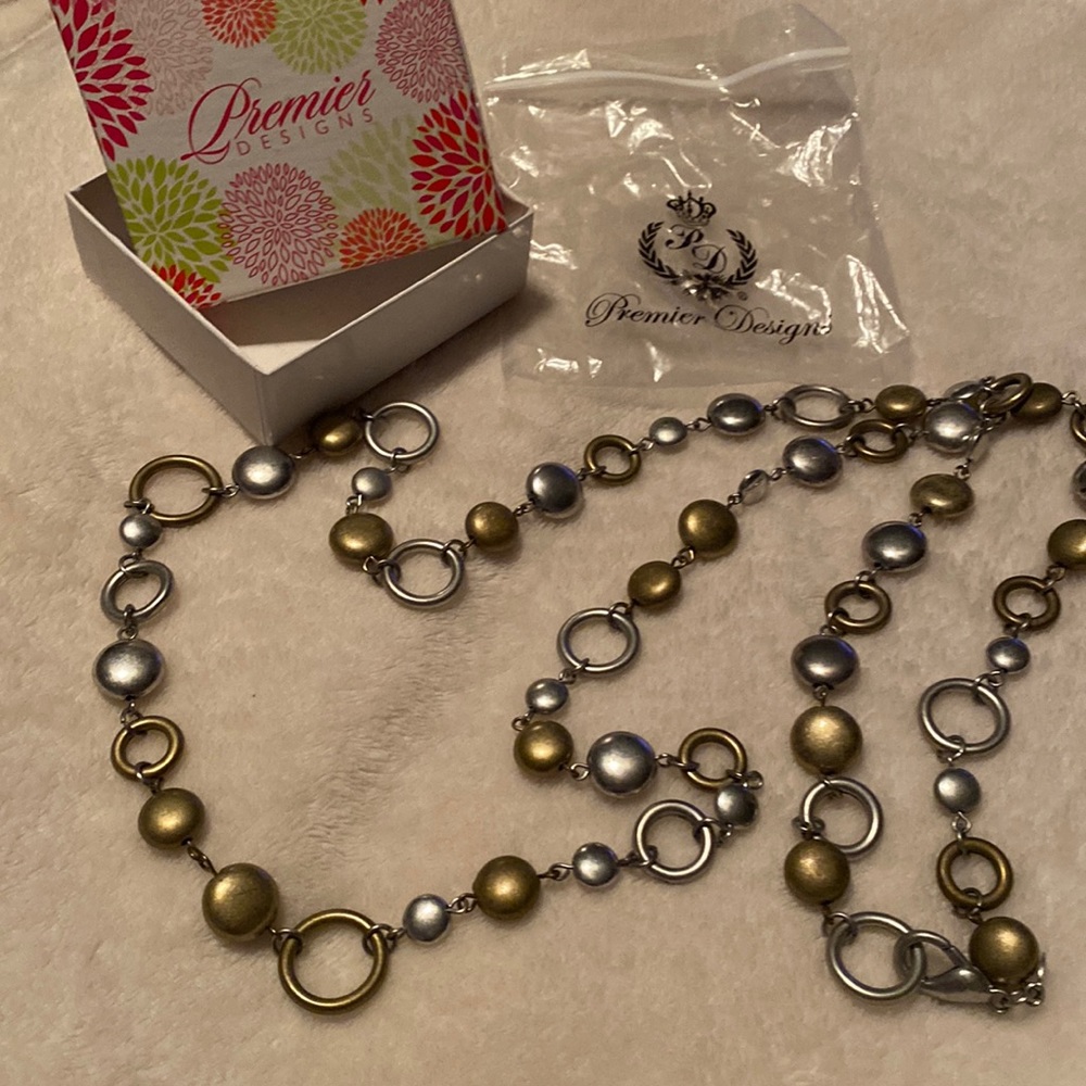 Retired Premier Design Gold and Silver necklace - Picture 2 of 11